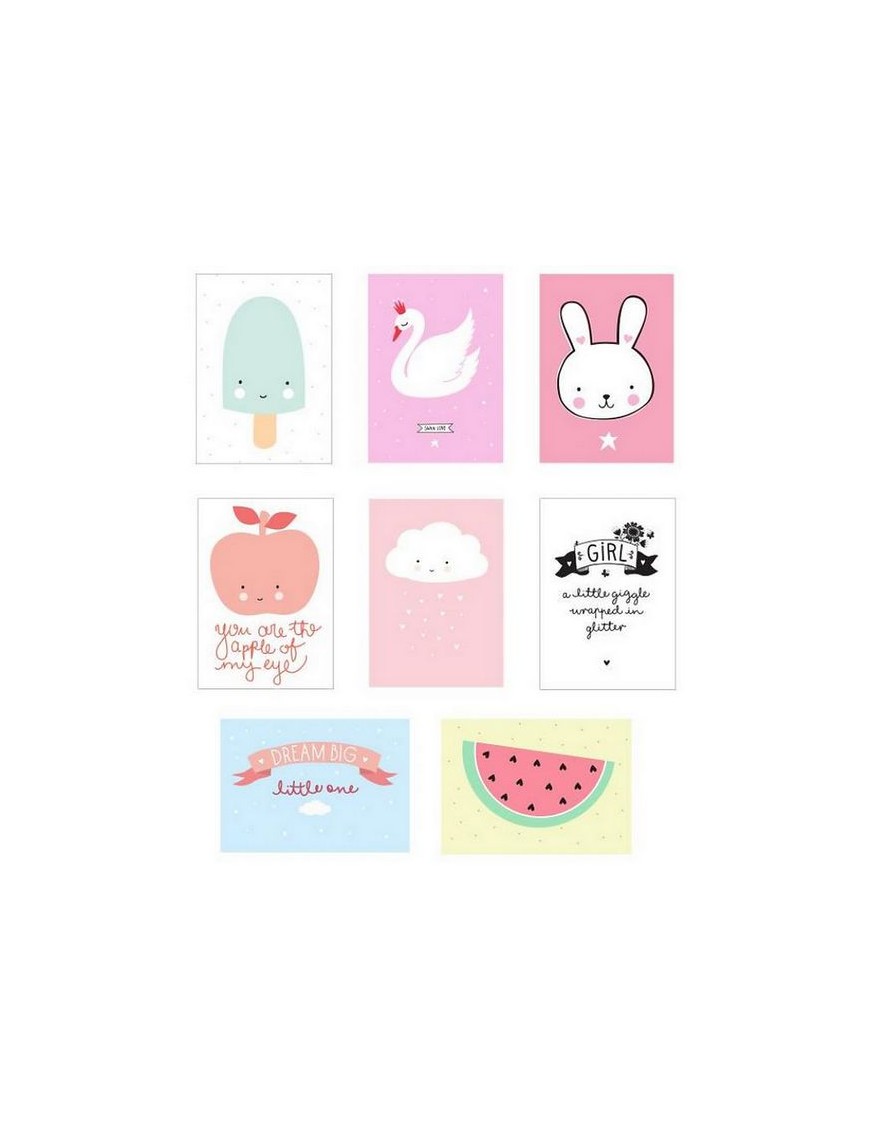 A little lovely company - poster lightbox sheet for girl (x 8)