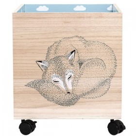 bloomingville storage box with wheels nature/winter (set of 2)