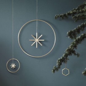 Ferm Living christmas ornament - winterland brass star - Large