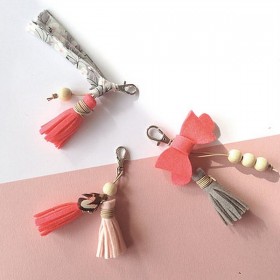 Creative kit : Create your bag charms (x3) - pink