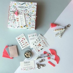 Creative kit : Create your bag charms (x3) - pink