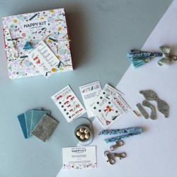 Creative kit : Create your bag charms (x3) - blue