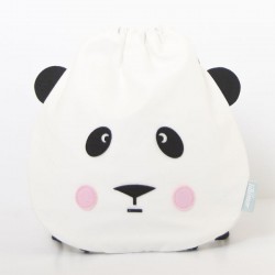 eef lillemor drawstring cotton bag panda