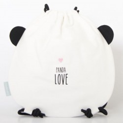 eef lillemor drawstring cotton bag panda