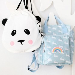 eef lillemor drawstring cotton bag panda