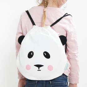 eef lillemor drawstring cotton bag panda