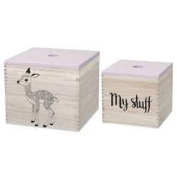 bloomingville storage box fawn/my stuff (set of 2)