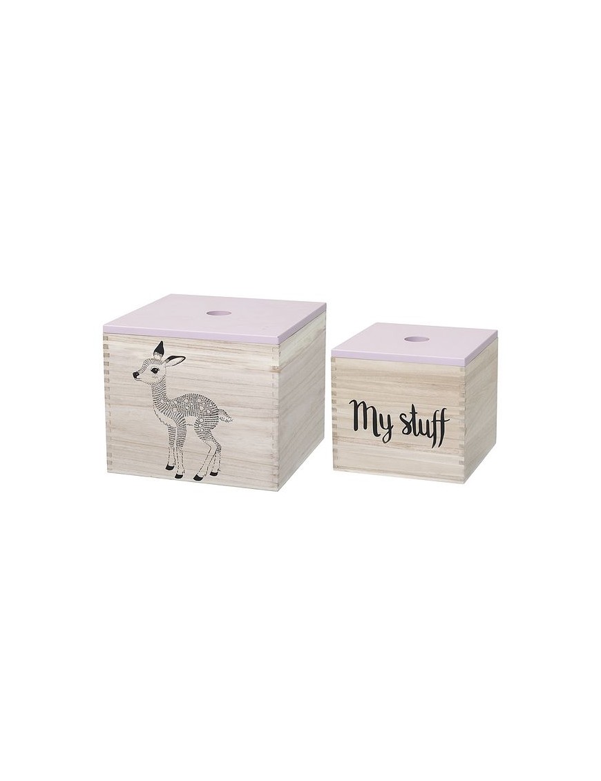 bloomingville storage box fawn/my stuff (set of 2)