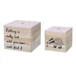 bloomingville storage box fawn/my stuff (set of 2)