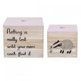 bloomingville storage box fawn/my stuff (set of 2)