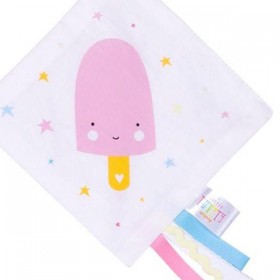 A Little Lovely Company doudou étiquettes : glace (rose)
