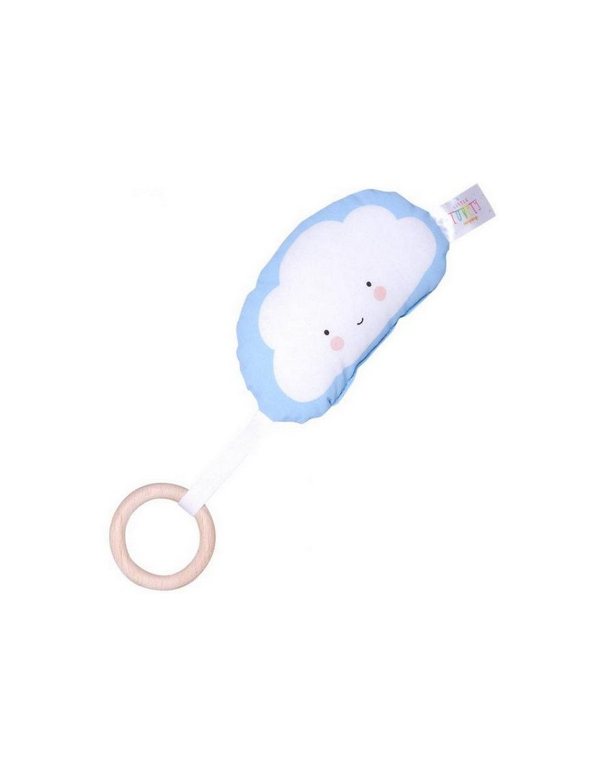 Baby rattle + ring blue cloud by A Little Lovely Company