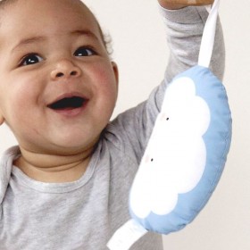 Baby rattle + ring blue cloud by A Little Lovely Company