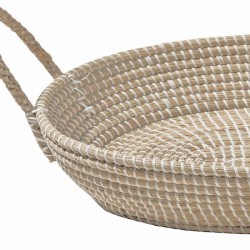 Détail du tressage naturel du panier Reva par Olli Ella