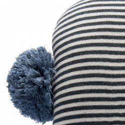 OYOY bonbon cushion : black & white / blue