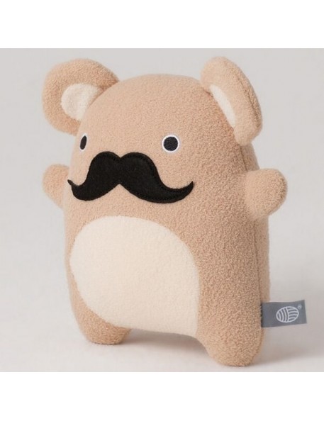 Noodoll Ricetache plush – moustached soft toy for baby in beige cotton