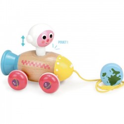 Ingela P Arrhenius pull along toy: rocket & astronaut | Vilac