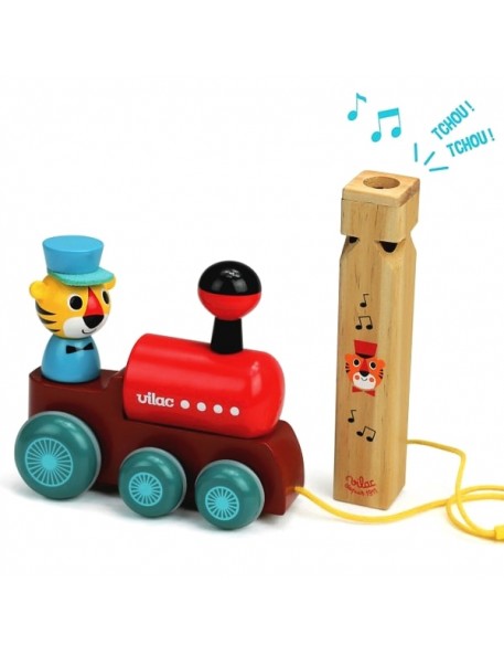 Ingela P Arrhenius train à trainer avec sifflet | jouets Vilac