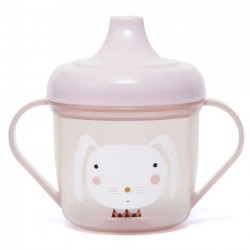 Tasse d'apprentissage "rabbit" (rose) Petit Monkey