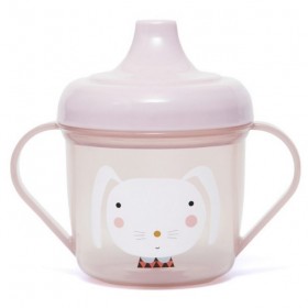 Baby training cup "rabbit" (pink) - Petit Monkey