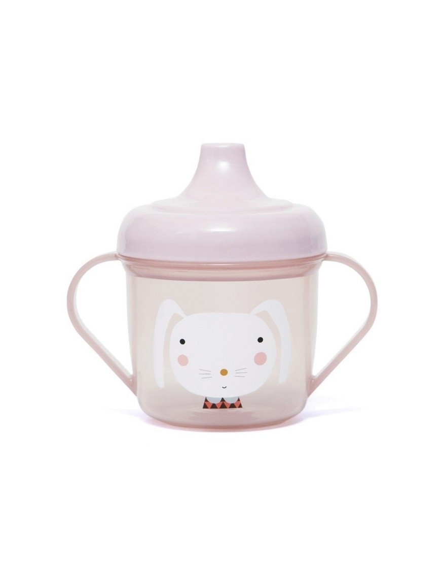 Baby training cup "rabbit" (pink) - Petit Monkey