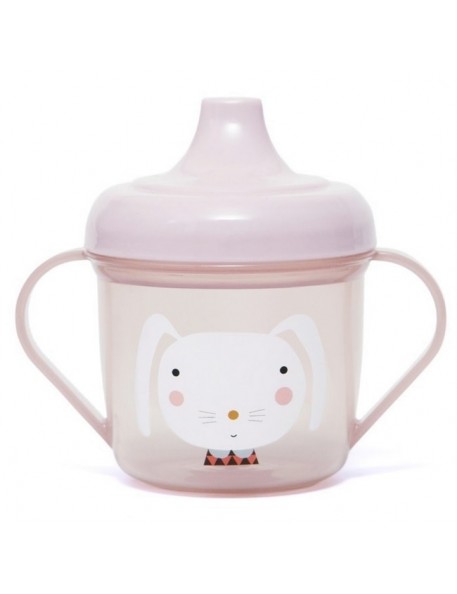 Tasse d'apprentissage rabbit (rose) Petit Monkey