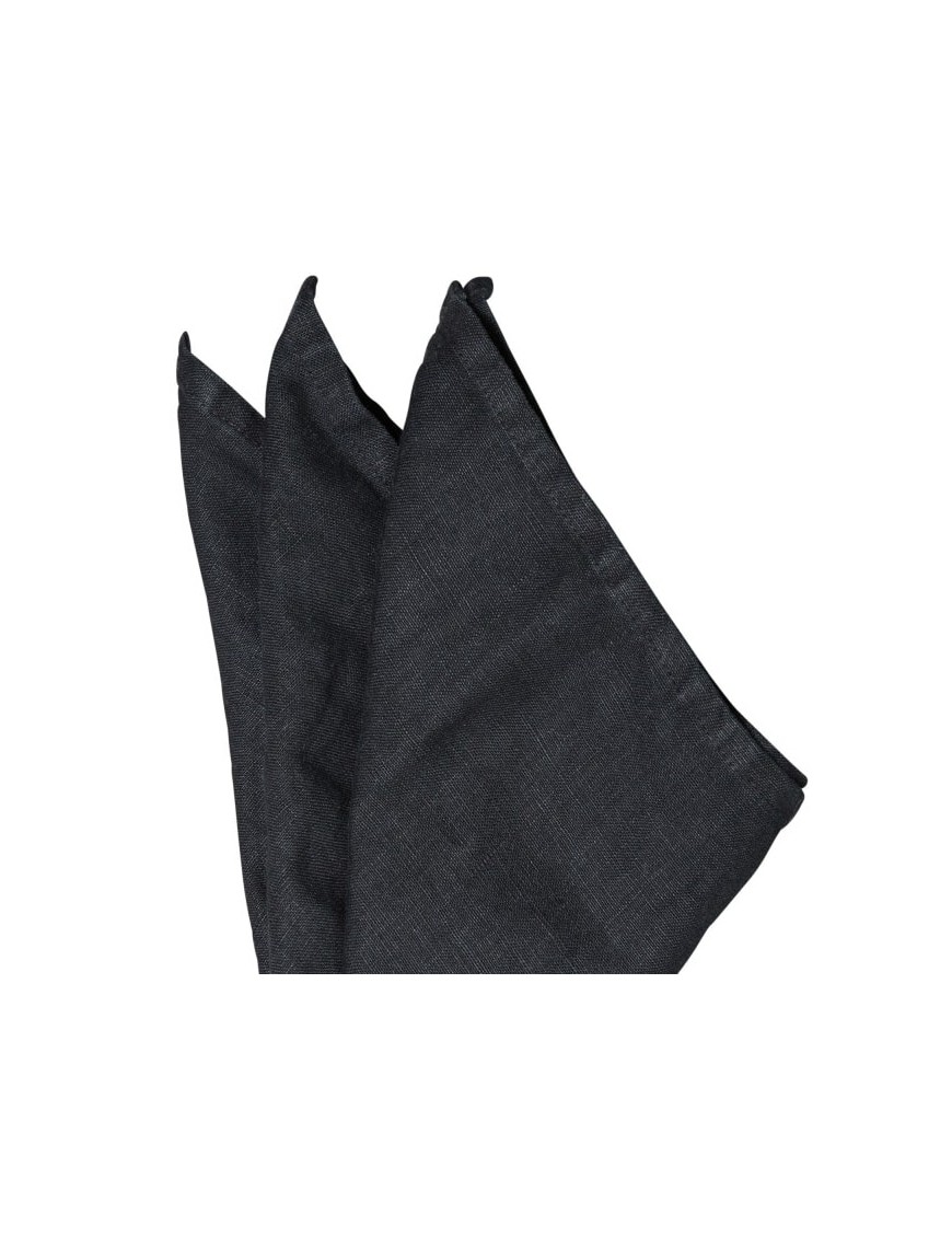 47 x 47cm 100% Lin Beige/Noir Linen & Cotton Lot de 4 Serviettes de Table de Luxe OSKA