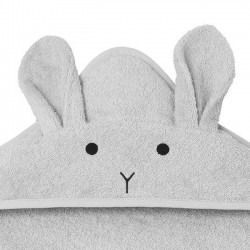 Liewood - hooded rabbit baby towel : dumbo grey
