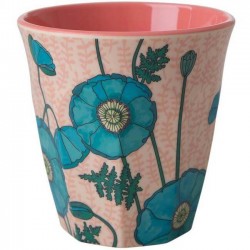 Rice - melamine cup: Poppy Rose (medium)