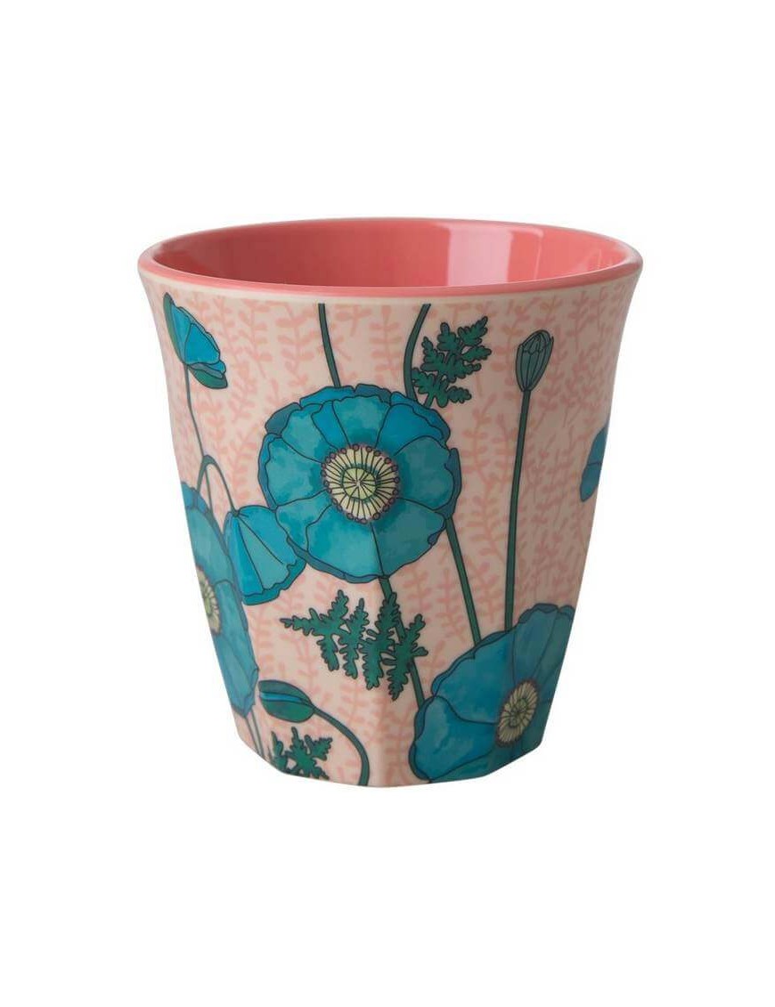 Rice - melamine cup: Poppy Rose (medium)