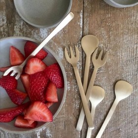 Brass dessert fork FOG LINEN