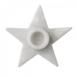 Bloomingville -Candleholder, Starshaped, Marble Ø9xH2,5 cm, candle Ø 2 cm