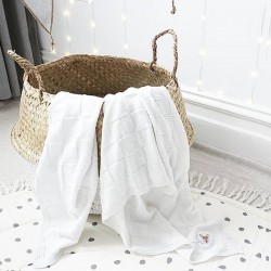 Bloomingville panier boule blanc / naturel