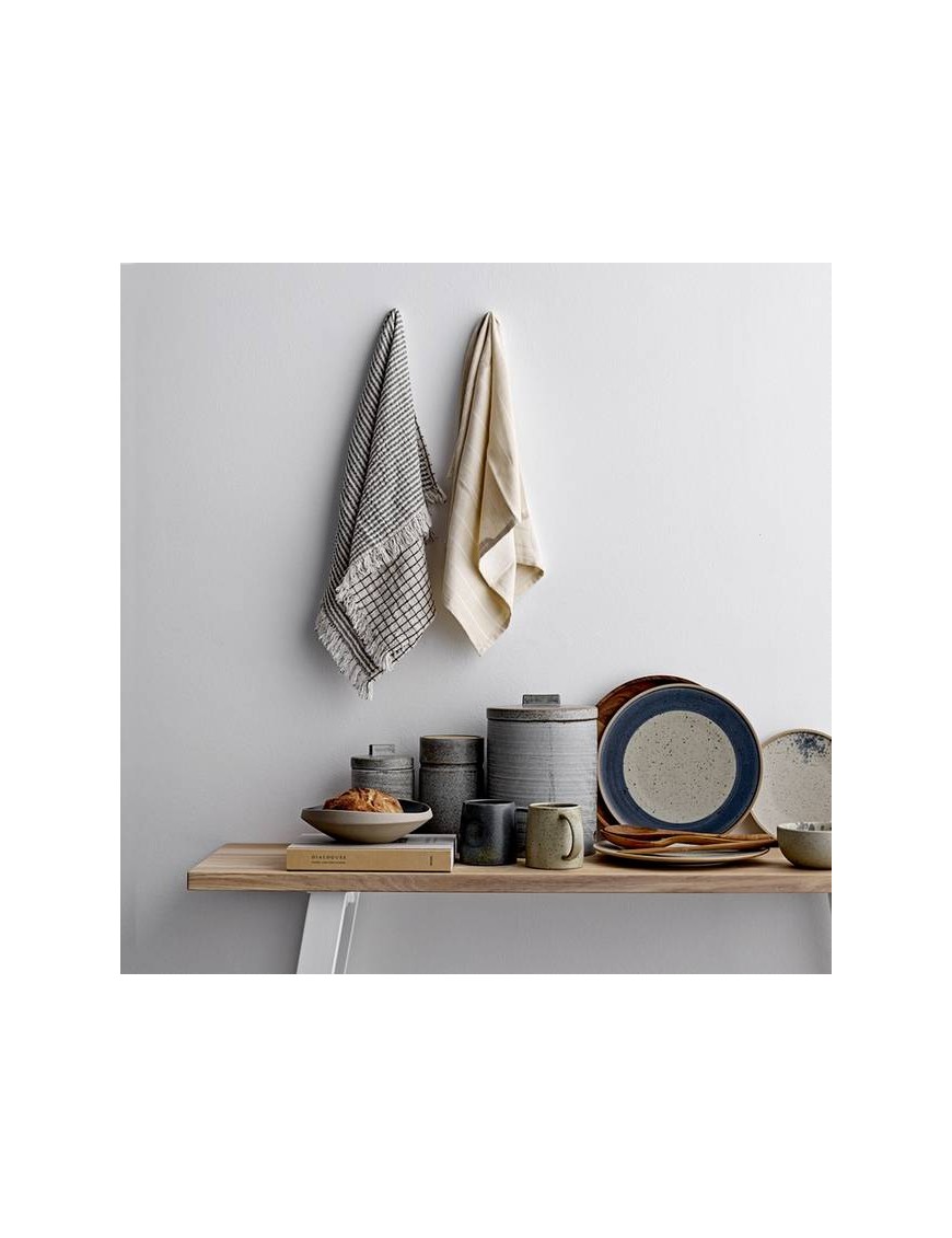 Torchon à vaisselle en coton tricoté gris Ib Laursen - La déco 2B