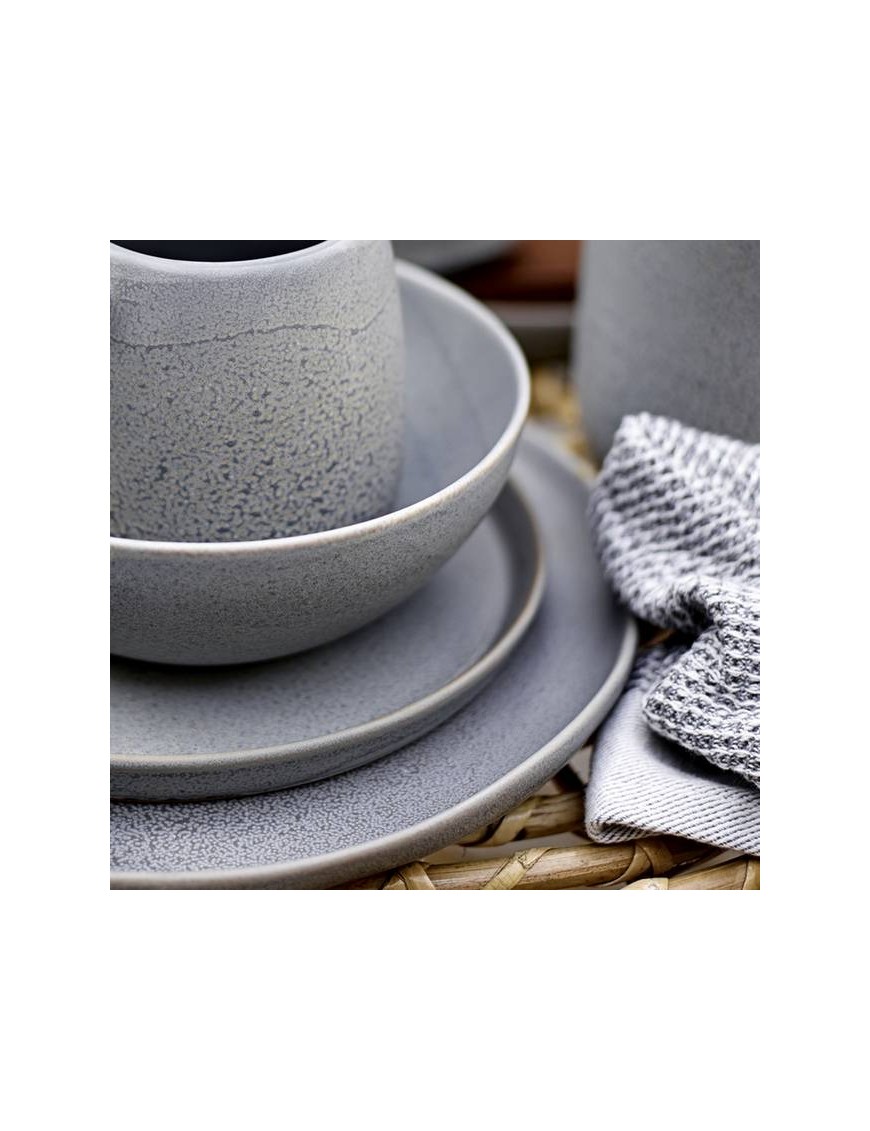 BLOOMINGVILLE - grey stoneware plate "Kendra" Ø27,5 cm