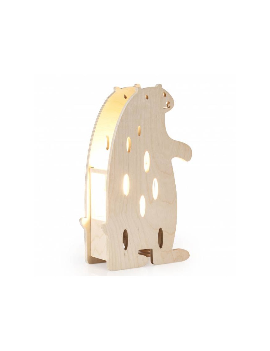 Lampe ours - bois de hêtre Miniwood