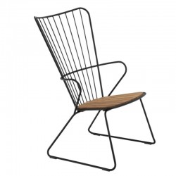 Chaise de jardin, noir et bambou "Paon" HOUE