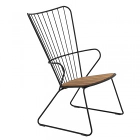 Chaise de jardin, noir et bambou "Paon" HOUE