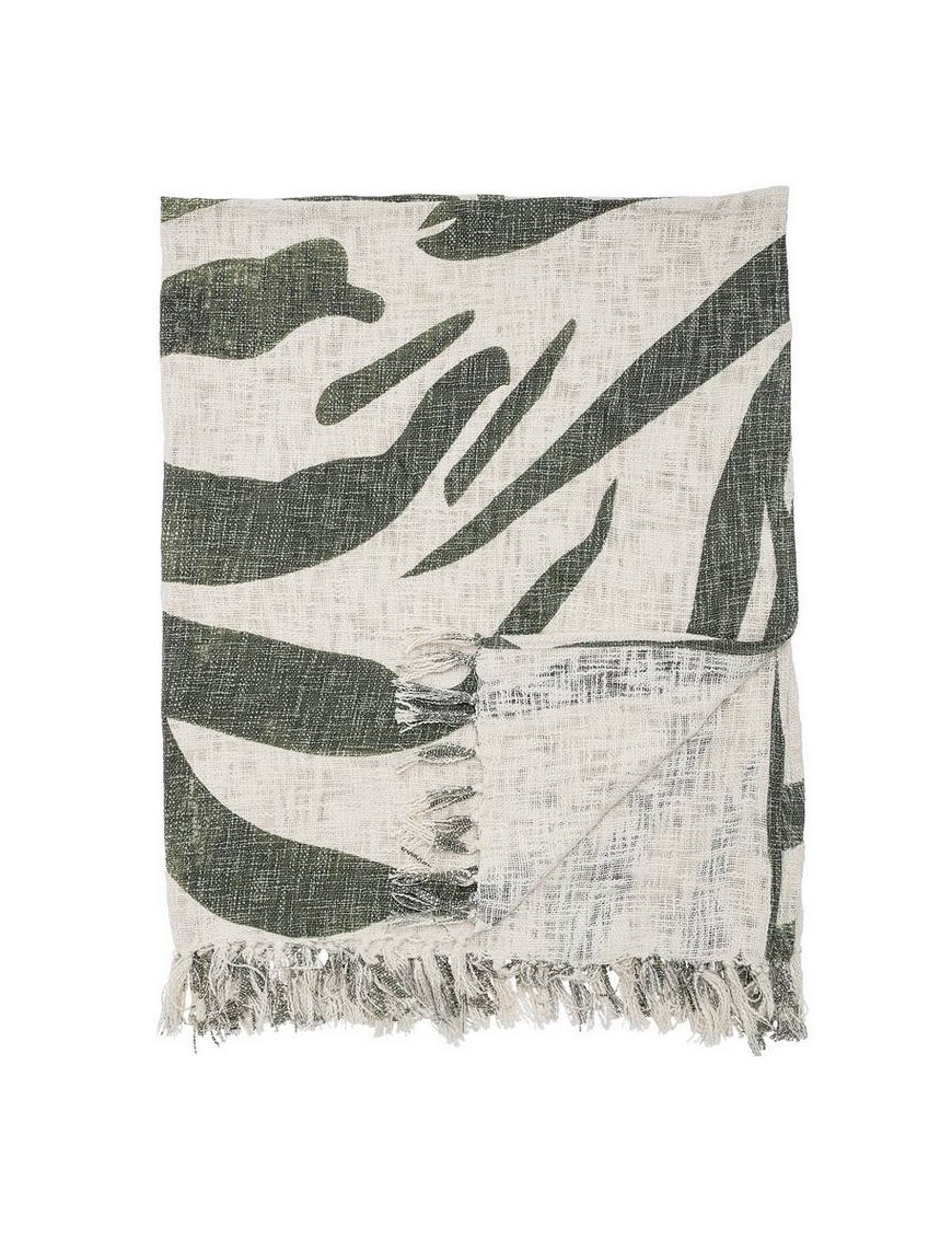 Bloomingville palm leaf cotton throw