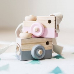 Camera, wooden toy - grey