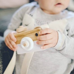 Camera, wooden toy - grey