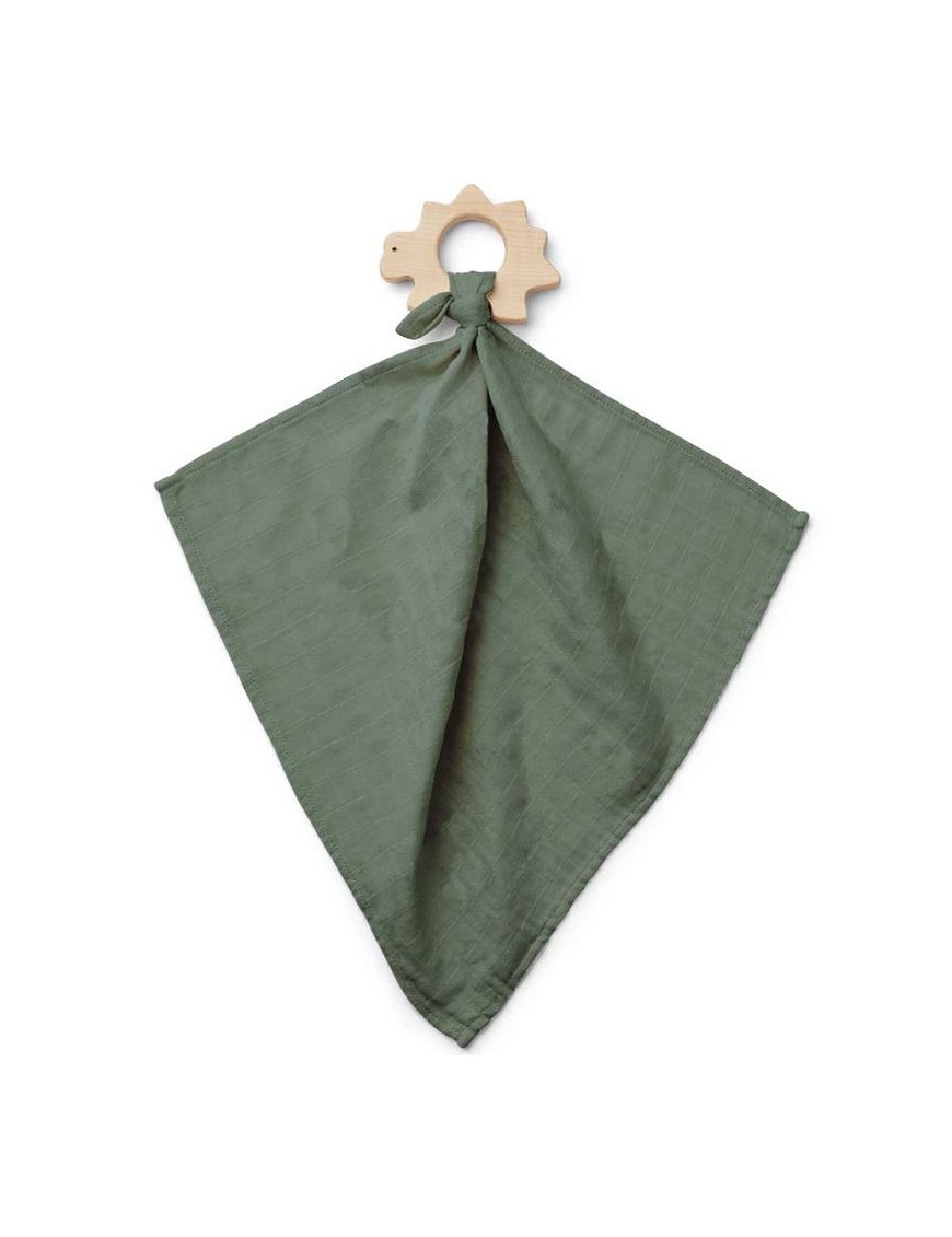 Liewood - teether cuddle cloth "Dines" : dino faune green