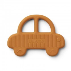 Anneau de dentition silicone Liewood : voiture, moutarde