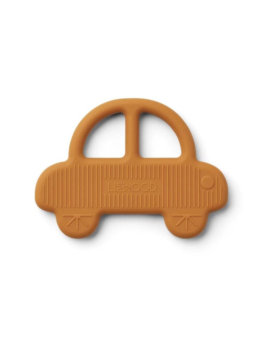 Anneau de dentition silicone Liewood : voiture, moutarde