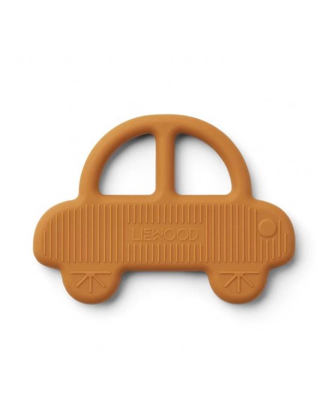 Anneau de dentition silicone Liewood : voiture, moutarde