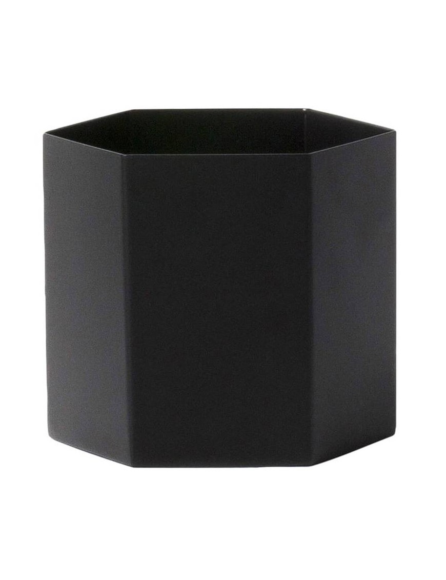 Cache-pot hexagonal noir - large - Ferm living