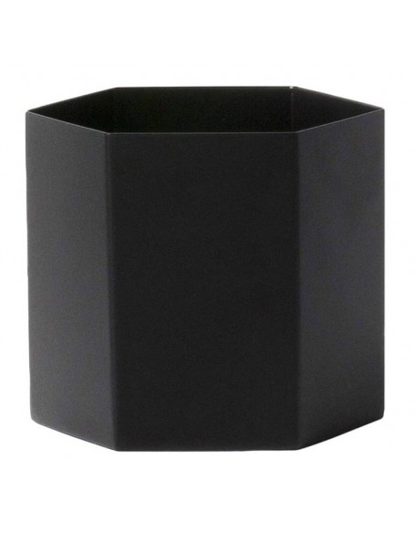 Cache-pot hexagonal noir - large - Ferm living