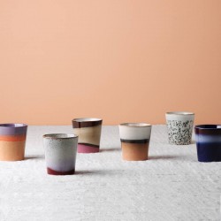HK Living ceramic 70's mugs (set of 6)
