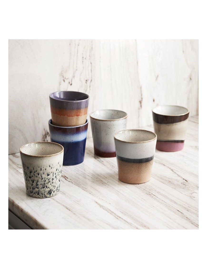 HK Living ceramic 70's mugs (set of 6)