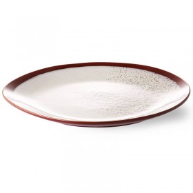 HK Living ceramic 70's dinner plate, frost